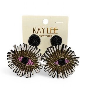 Bohemian Multicolor Beaded Evil Eye Drop Earrings, Statement Oversized Chic